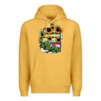 Mustard Arizona Map Sunflower Cactus Serape Premium Hoodie - RanaPortraitStore