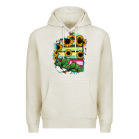 Oatmeal Heather Arizona Map Sunflower Cactus Serape Premium Hoodie - RanaPortraitStore