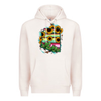Pale Pink Arizona Map Sunflower Cactus Serape Premium Hoodie - RanaPortraitStore