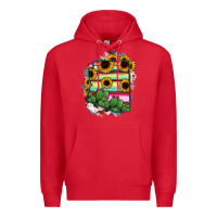 Red Arizona Map Sunflower Cactus Serape Premium Hoodie - RanaPortraitStore