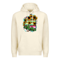 Sandshell Arizona Map Sunflower Cactus Serape Premium Hoodie - RanaPortraitStore