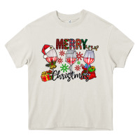Cream Merry Christmas Heavy Core Tee - CowhideDigitalArt