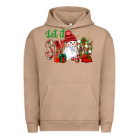 Pigment Burro let it snow with snowman Urban Hoodie - BundleAndBundleShop