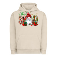 Pigment French Oak let it snow with snowman Urban Hoodie - BundleAndBundleShop