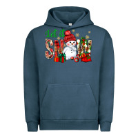 Pigment Midnight Navy let it snow with snowman Urban Hoodie - BundleAndBundleShop