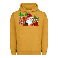 Pigment Peanut Butter let it snow with snowman Urban Hoodie - BundleAndBundleShop