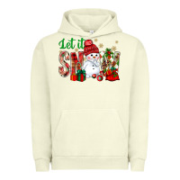 Pigment Pistachio let it snow with snowman Urban Hoodie - BundleAndBundleShop