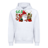 White let it snow with snowman Urban Hoodie - BundleAndBundleShop