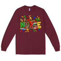 Burgundy cinco de mayo nurse Long Sleeve Tee - Zillion Design Studio
