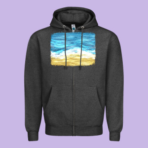 Glitter Beach Background Zipper Hoodie Designed By Hra Design Shop