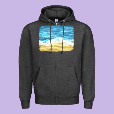 Glitter Beach Background Zipper Hoodie Designed By Hra Design Shop