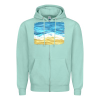 Seafoam glitter beach background Zipper Hoodie - HRA Design Shop