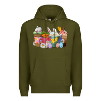 Army Green Easter coffee cups Premium Hoodie - NancyCooperArtShop