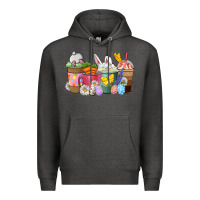 Charcoal Heather Easter coffee cups Premium Hoodie - NancyCooperArtShop