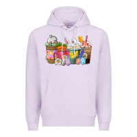 Lilac Easter coffee cups Premium Hoodie - NancyCooperArtShop