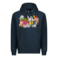 Navy Easter coffee cups Premium Hoodie - NancyCooperArtShop