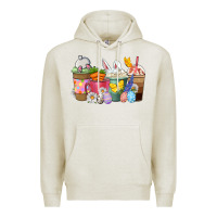 Oatmeal Heather Easter coffee cups Premium Hoodie - NancyCooperArtShop