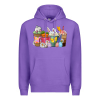 Purple Easter coffee cups Premium Hoodie - NancyCooperArtShop