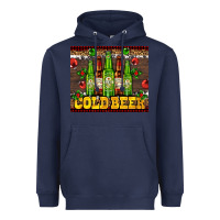 Navy cold beer with beer bottles Heavyweight Hoodie - AdoDesignShop