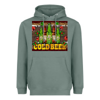 Sage cold beer with beer bottles Heavyweight Hoodie - AdoDesignShop