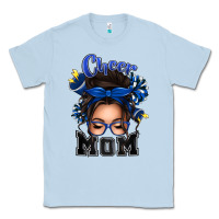 Dusty Blue cheer mom messy bun Classic Tee - texasbilliewilder