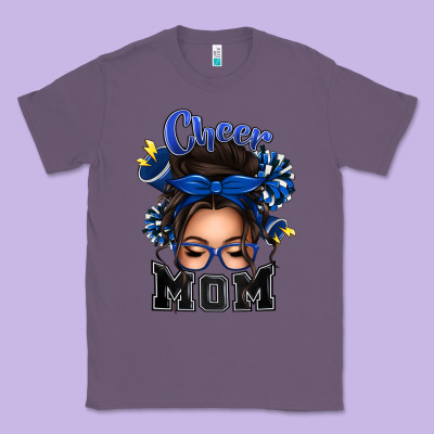 Cheer Mom Messy Bun Classic Tee Designed By Texasbilliewilder