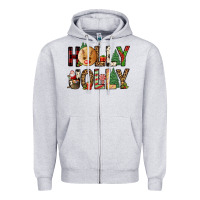 Heather Grey holly jolly Zipper Hoodie - FaDigitalArtStudio