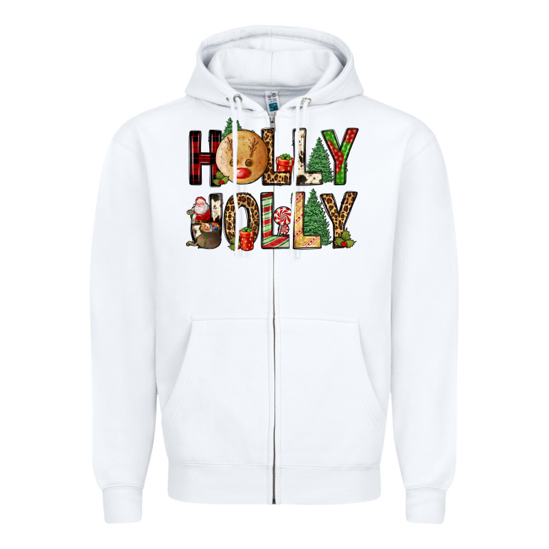 Holly Jolly Zipper Hoodie by FaDigitalArtStudio | Teevron