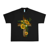 Black sunflower cross Urban Heavy Tee - texasbilliewilder
