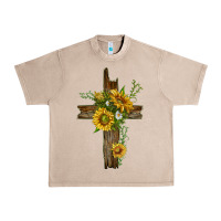 French Oak sunflower cross Urban Heavy Tee - texasbilliewilder