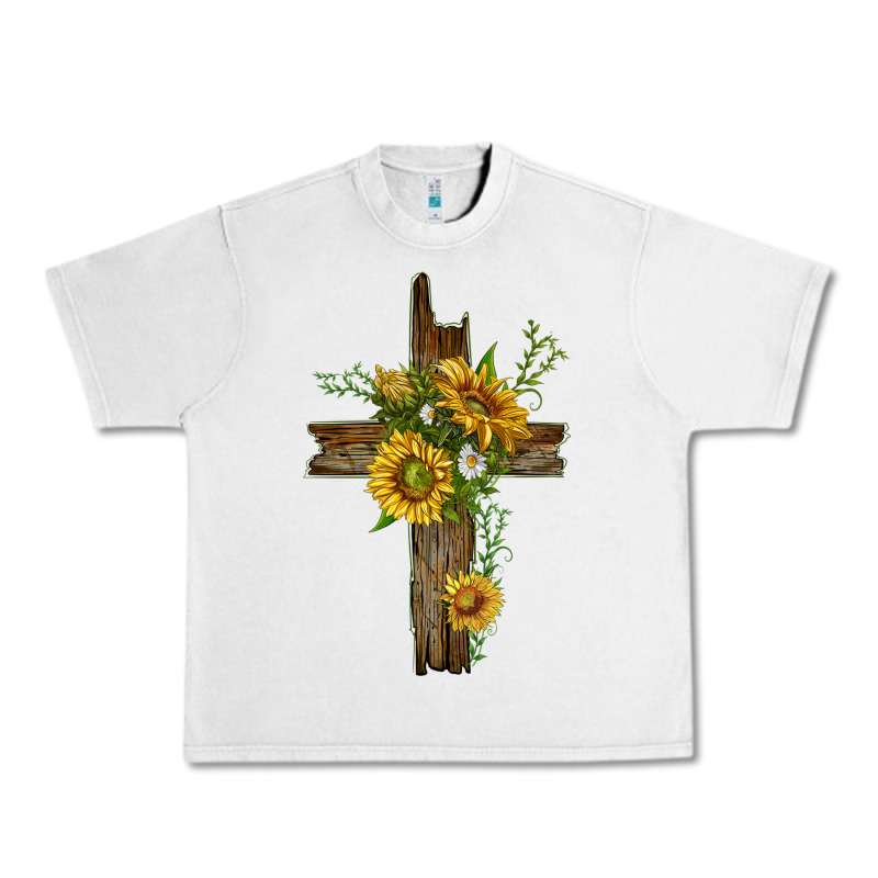 Sunflower Cross Urban Heavy Tee by texasbilliewilder | Teevron