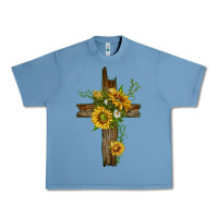 Pebble Blue sunflower cross Urban Heavy Tee - texasbilliewilder