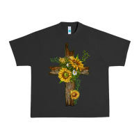 Pigment Black sunflower cross Urban Heavy Tee - texasbilliewilder