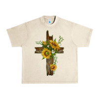 Sandshell sunflower cross Urban Heavy Tee - texasbilliewilder