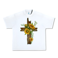 White sunflower cross Urban Heavy Tee - texasbilliewilder