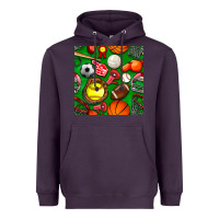 Plum physical education class seamless pattern Heavyweight Hoodie - BundleAndBundleShop