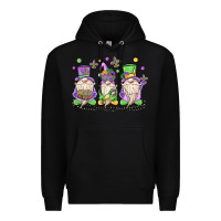 Black mardi gras gnomes Premium Hoodie - MaliasSmallBusiness