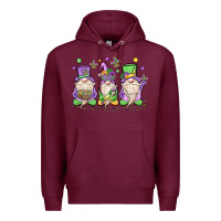 Burgundy mardi gras gnomes Premium Hoodie - MaliasSmallBusiness