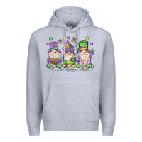 Heather Grey mardi gras gnomes Premium Hoodie - MaliasSmallBusiness
