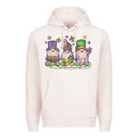 Pale Pink mardi gras gnomes Premium Hoodie - MaliasSmallBusiness
