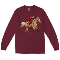 Burgundy christmas cowgirl Long Sleeve Tee - RanaPortraitStore