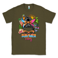 Army Green summer vibes messy bun Classic Tee - Zillion Design Studio