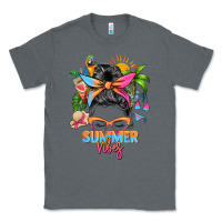 Charcoal Heather summer vibes messy bun Classic Tee - Zillion Design Studio
