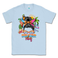 Dusty Blue summer vibes messy bun Classic Tee - Zillion Design Studio