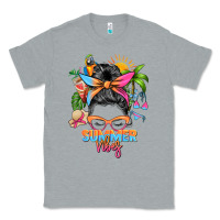 Heather Grey summer vibes messy bun Classic Tee - Zillion Design Studio
