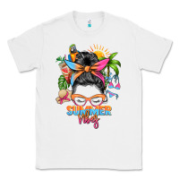 White summer vibes messy bun Classic Tee - Zillion Design Studio