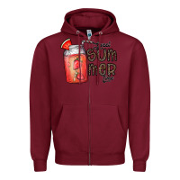 Burgundy summer Zipper Hoodie - CowhideDigitalArt