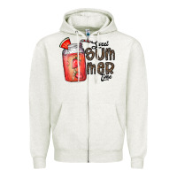 Oatmeal Heather summer Zipper Hoodie - CowhideDigitalArt