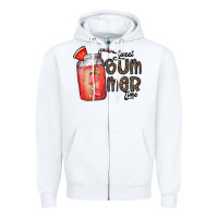 White summer Zipper Hoodie - CowhideDigitalArt