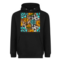 Black western gemstone and sunflower seamless pattern Heavyweight Hoodie - BundleAndBundleShop